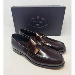 Prada Brushed Leather Loafers Brown Size 9 US 8 Prada